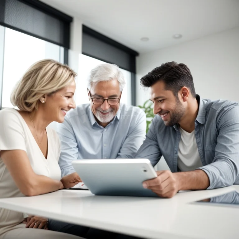 Senior couple discussing insurance plan with advisor